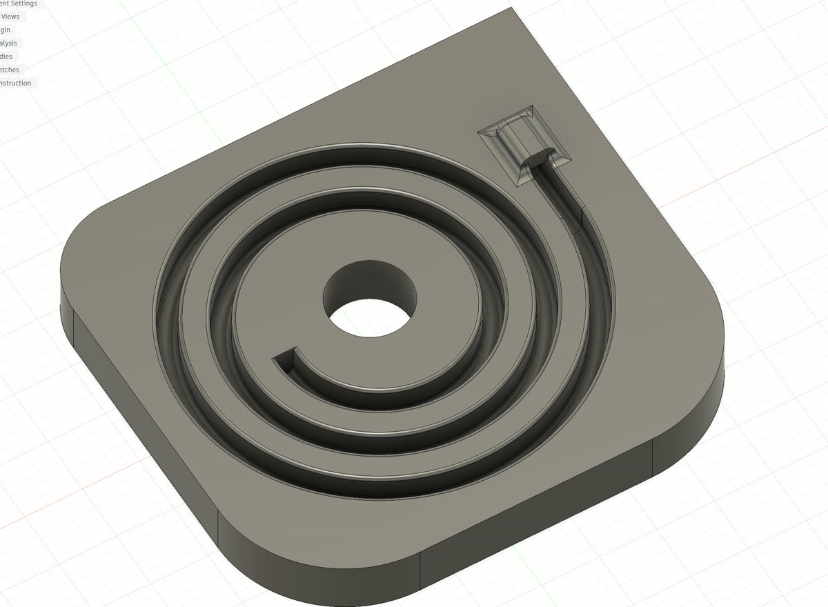 Titanium spiral bending jig